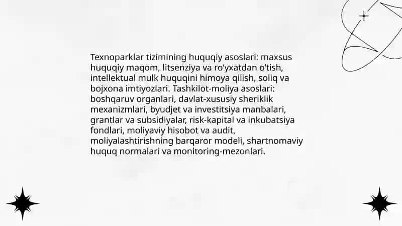 Texnoparklar: tushuncha va maqsadlari 4