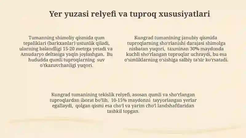 Qoraqalpog'iston Qo'ng'irot tumanidagi geoekologik vaziyatlarni baholash 4