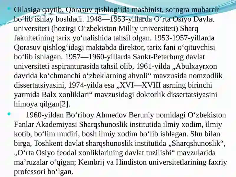 Bõriboy Ahmedovni Amir Temur kitobiga pptx 4