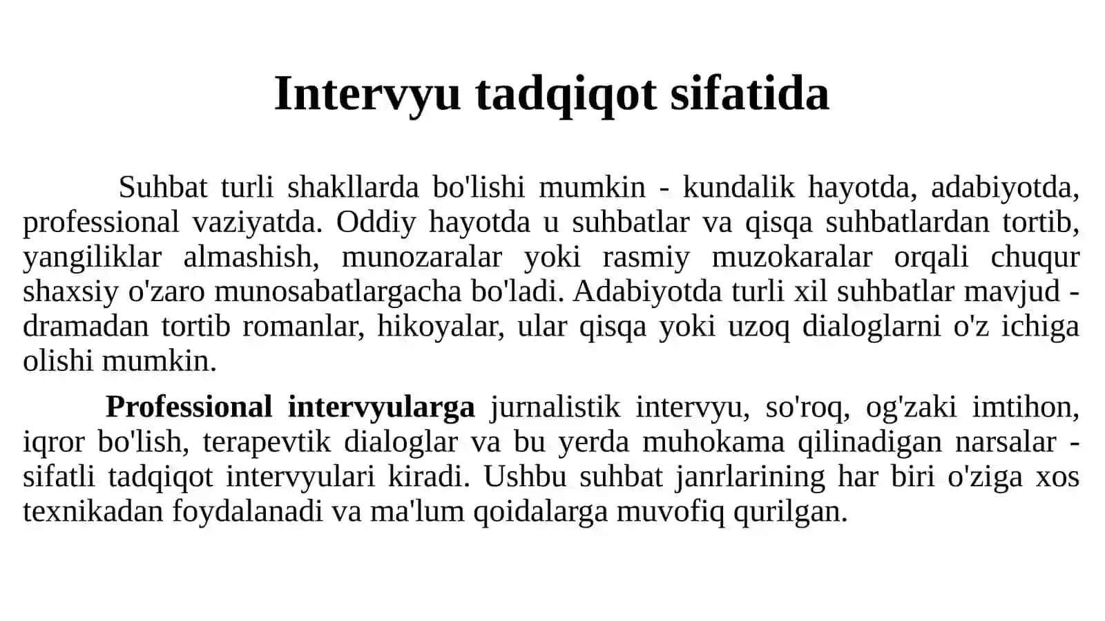Intervyu metodi 4