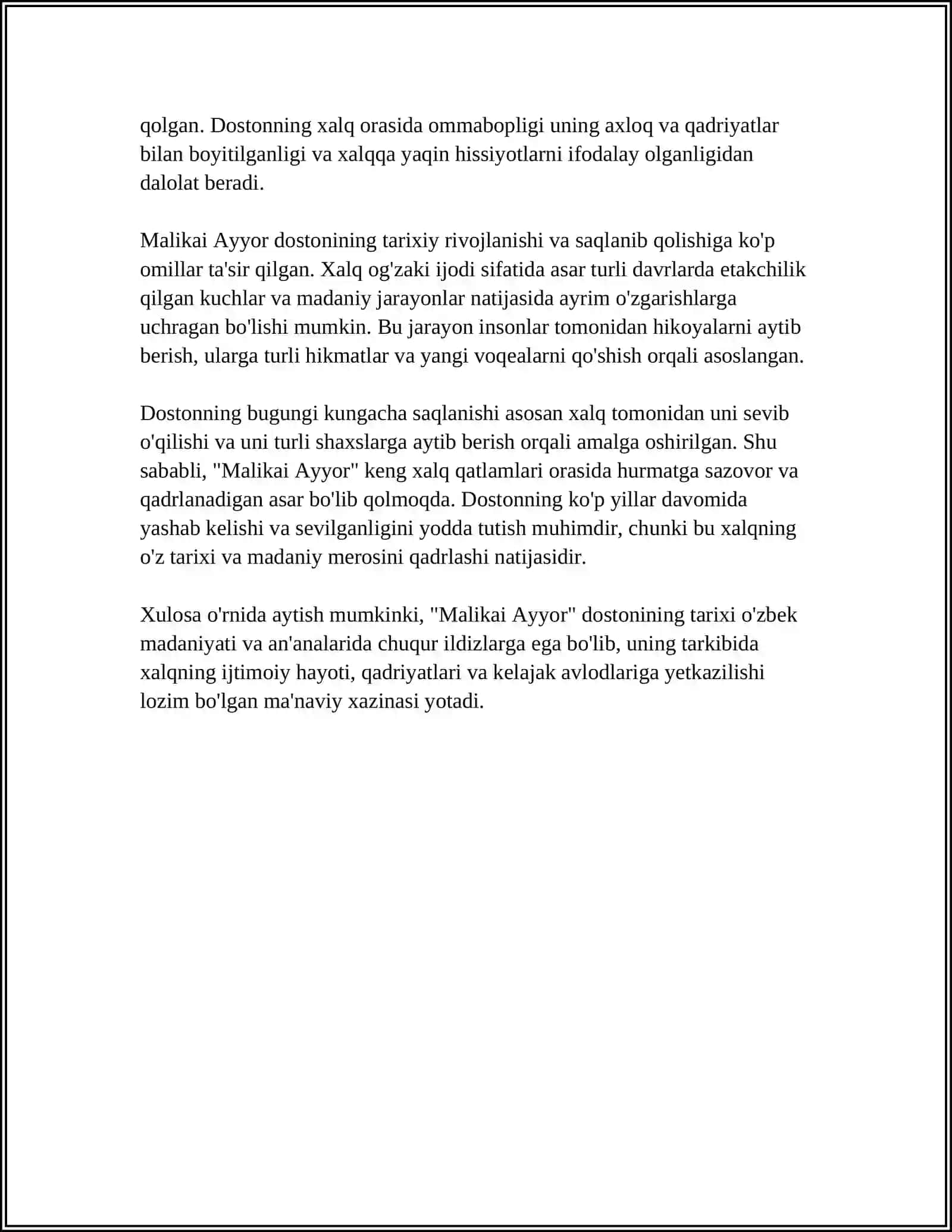 MALIKAI AYYOR DOSTONI 4