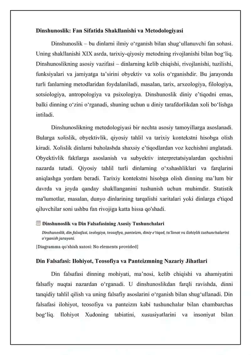 Dinshunoslik va Din Falsafasining Asosiy Tushunchalari 4