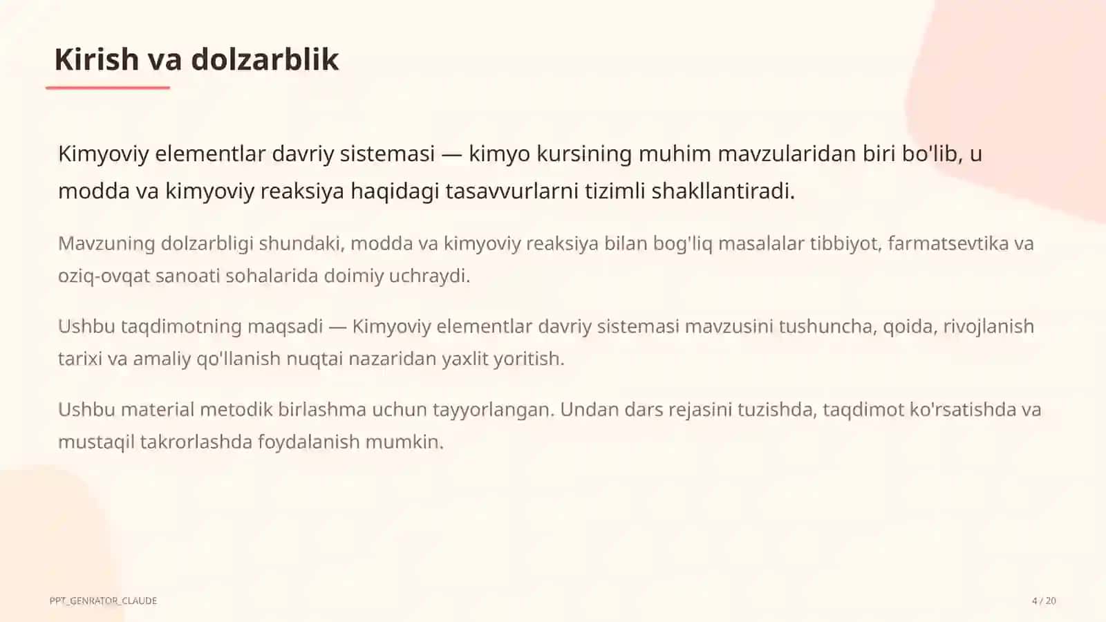 Kimyoviy elementlar davriy sistemasi (8-sinf) 4