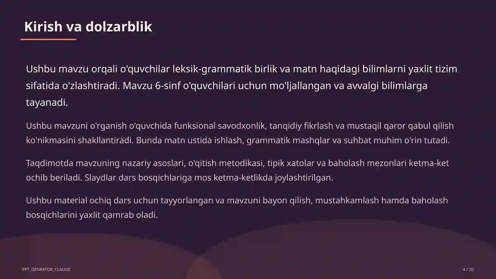 Rus tilida fe'l turlari: tugallangan va tugallanmagan (6-sinf) 4