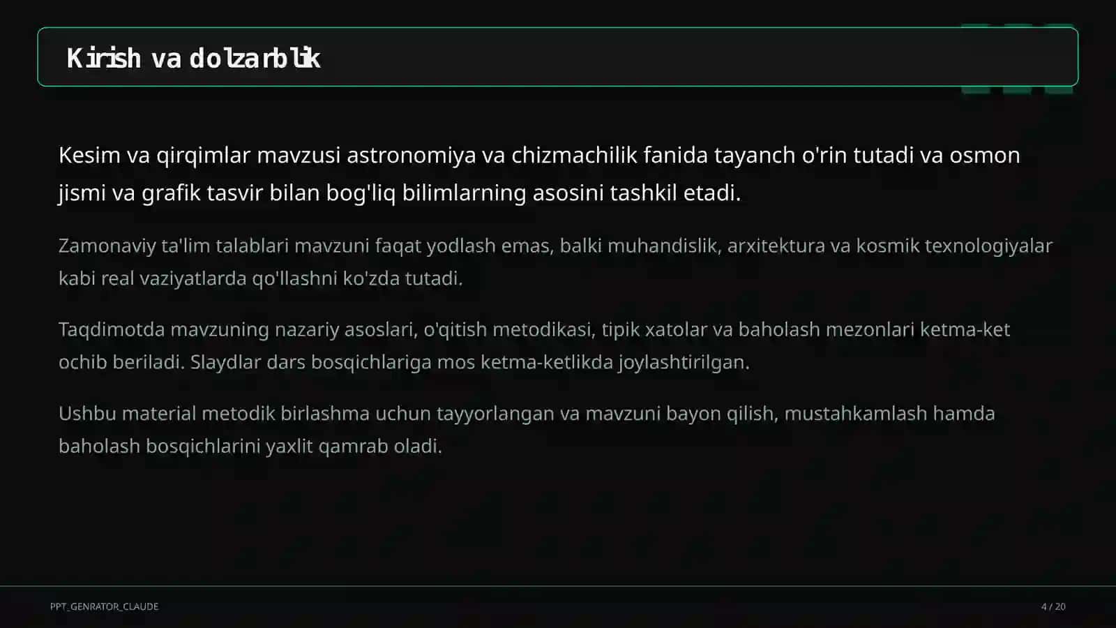 Kesim va qirqimlar (9-sinf) 4