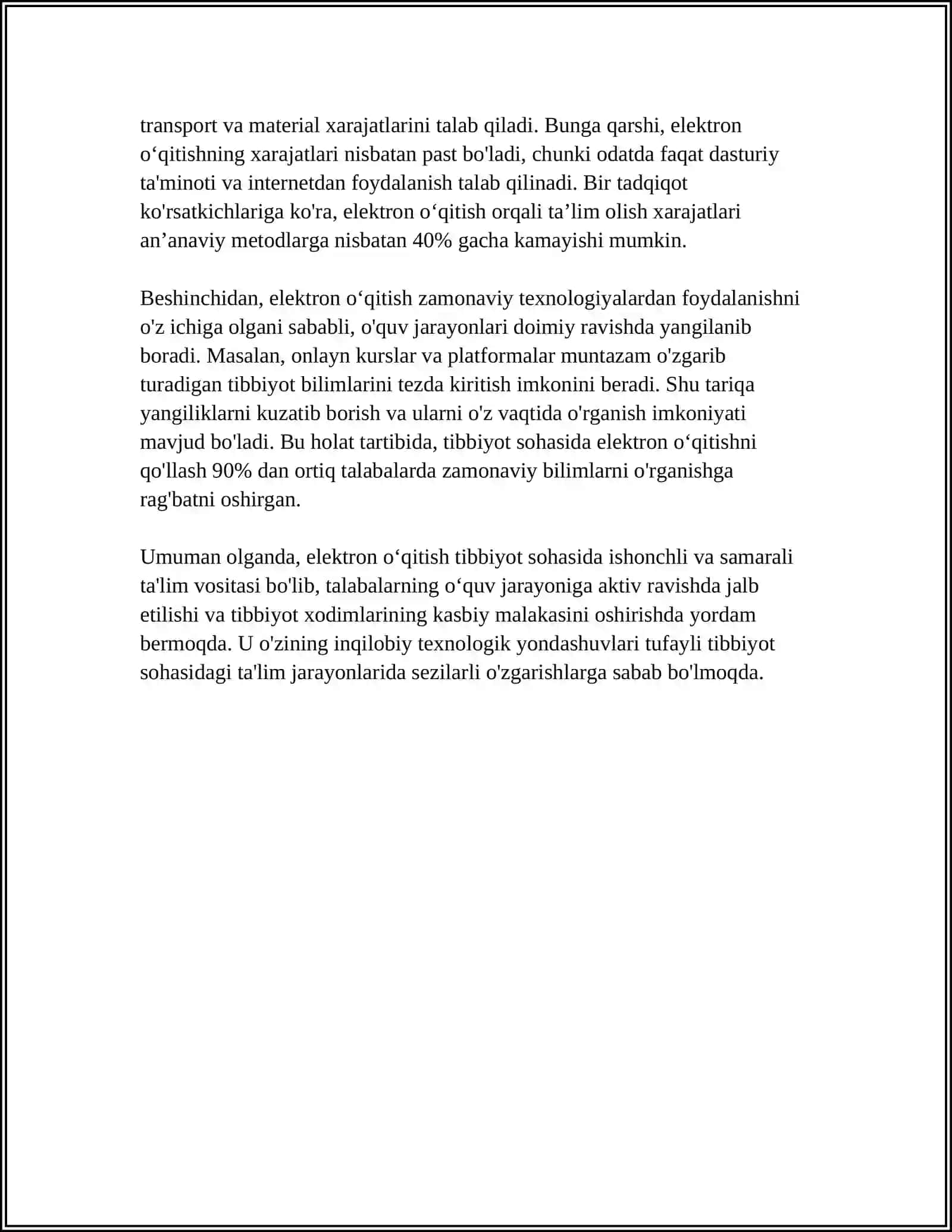 TIBBIYOTDA ELIKTIRONVA MASOFAVIY OʻQITISH 4