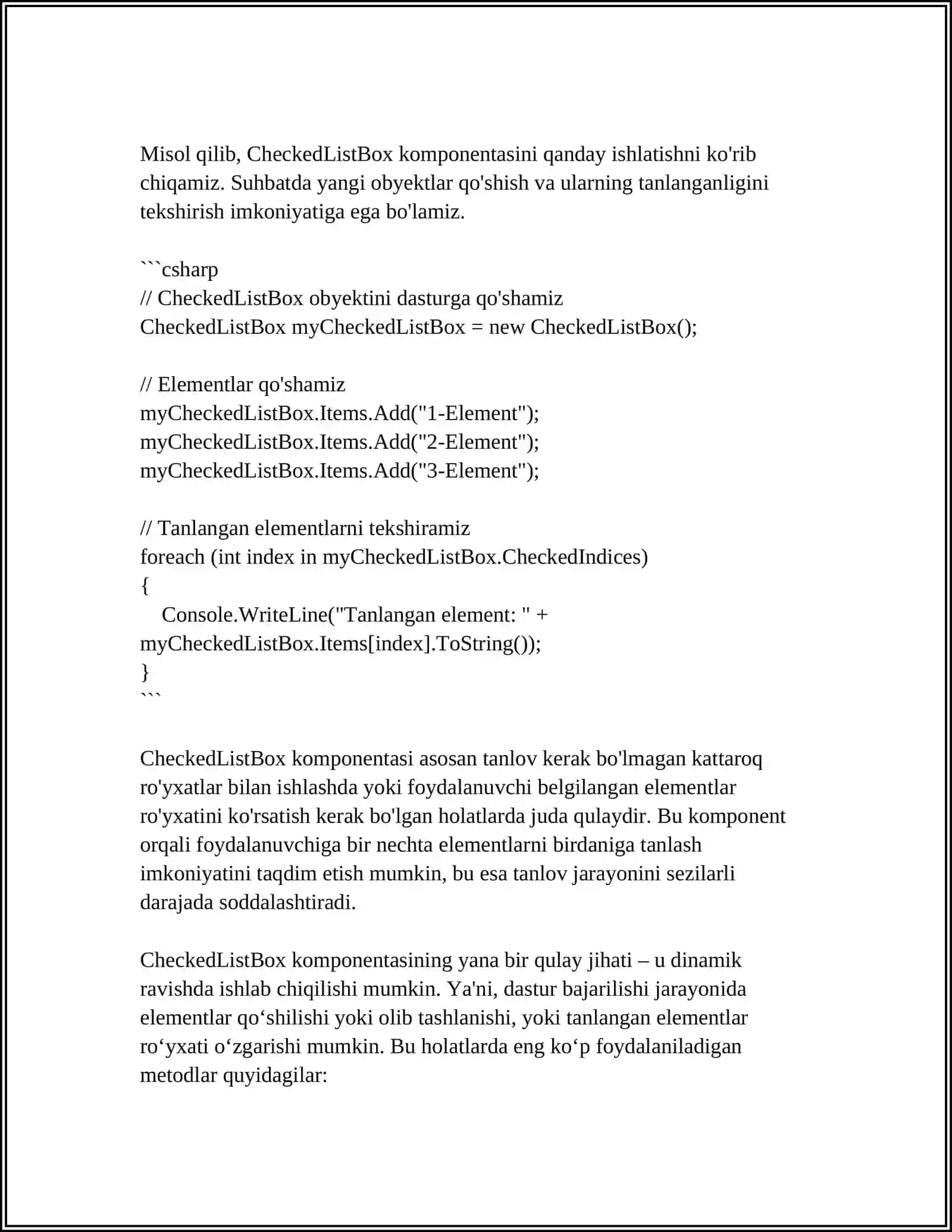 VISUAL STUDIO MUHITIDA CHECKEDLISTBOX KOMPONENTASI 4