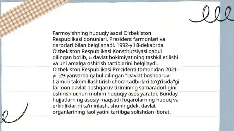 Farmoyish hujjatlari 4