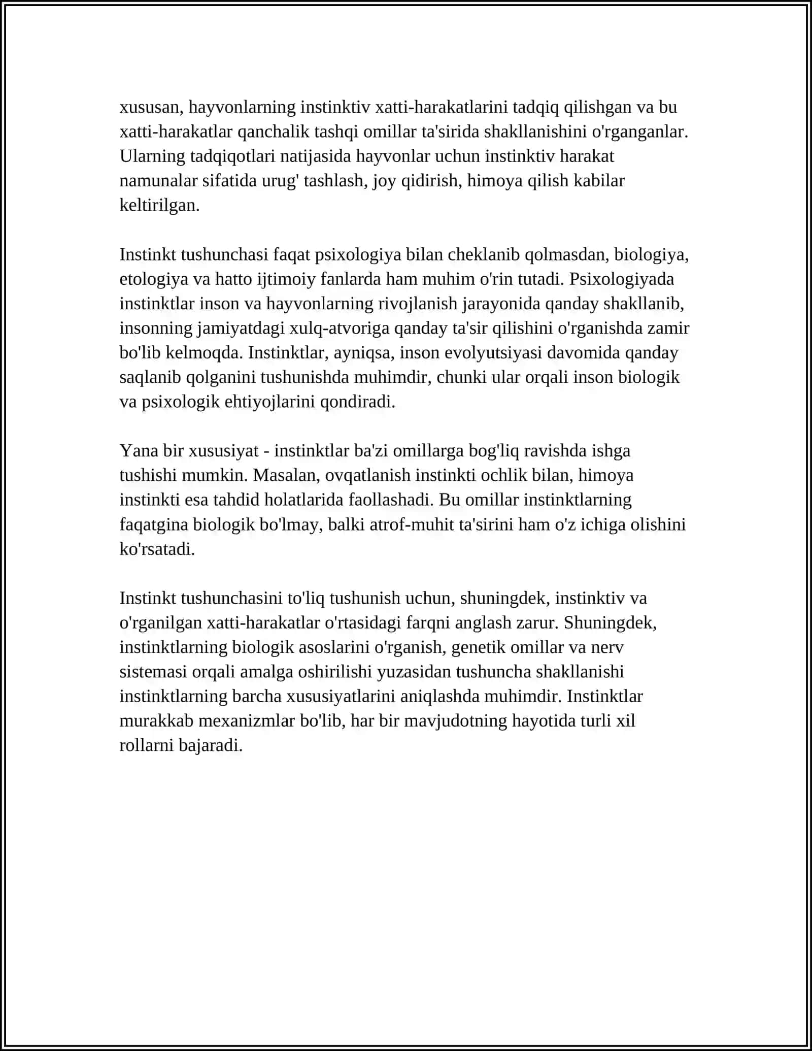 PSIXOLOGIYADA INSTIKTLAR MASALASI 4