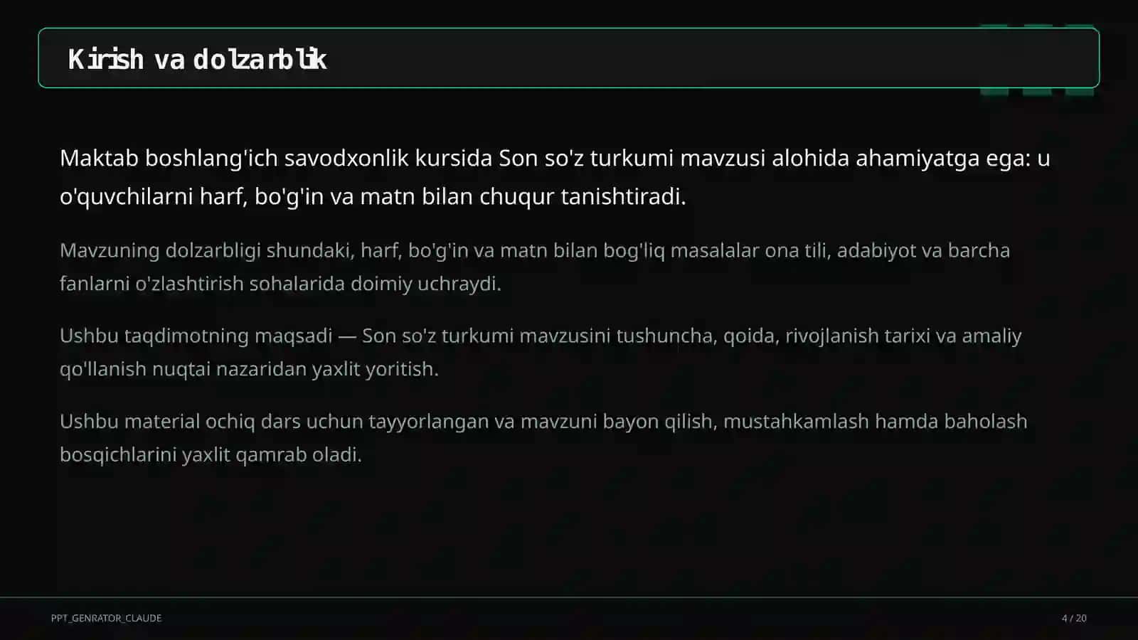 Son so'z turkumi (4-sinf) 4