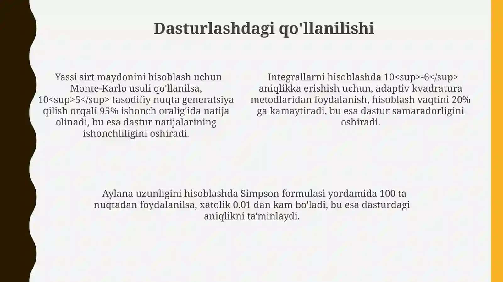 Aniq integrallarni hisoblashning yaqinlashgan formulalari 4