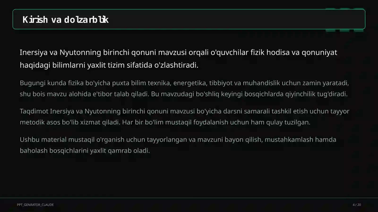 Inersiya va Nyutonning birinchi qonuni (7-sinf) 4