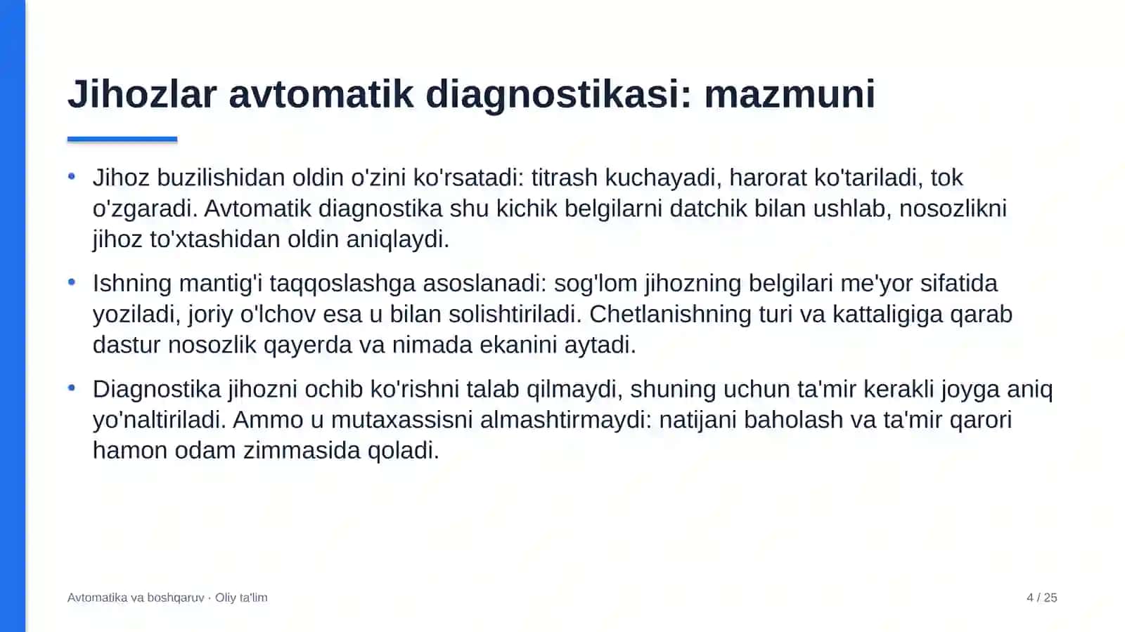energetika nazorati inspeksiyalarida jihozlar holatini avtomatik diagnostika qilish 2130 4