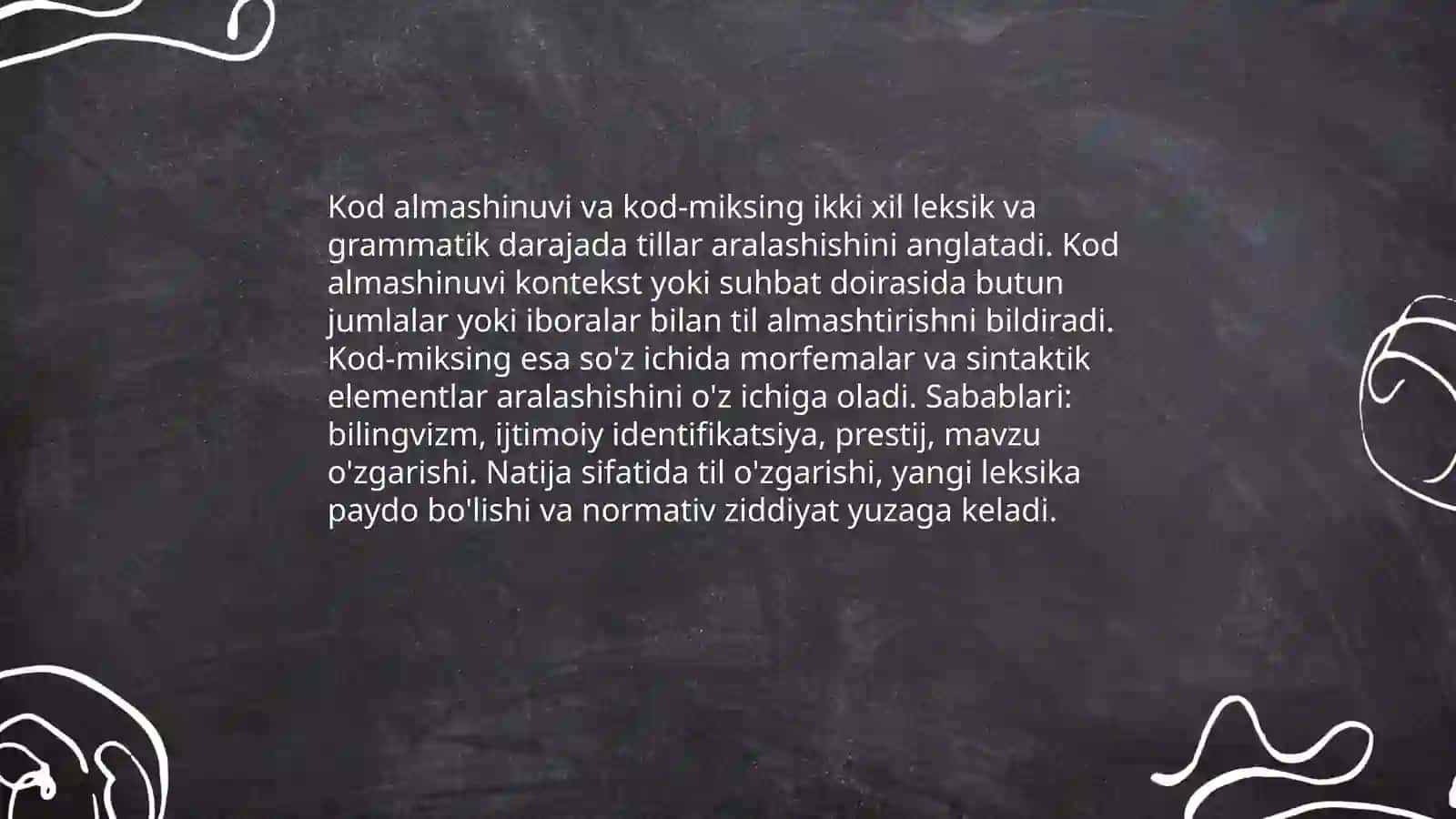 Tilning ijtimoiy koʻrinishlari. Sotsialingvistika 4