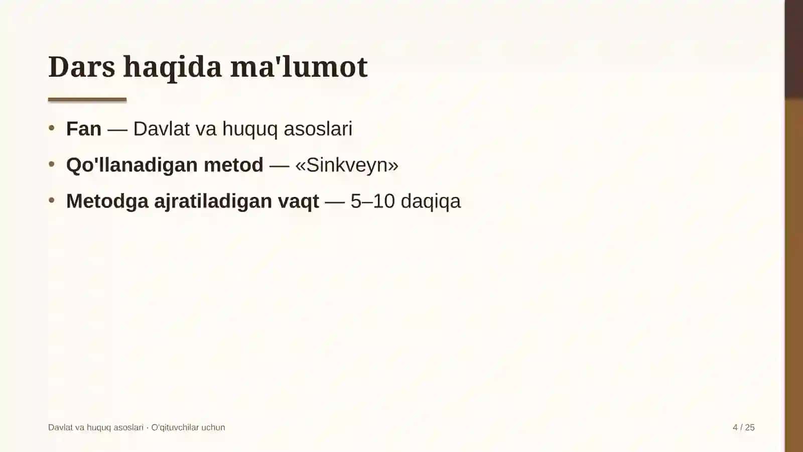 davlat va huquq asoslari darslarida sinkveyn metodidan foydalanish 9841 4