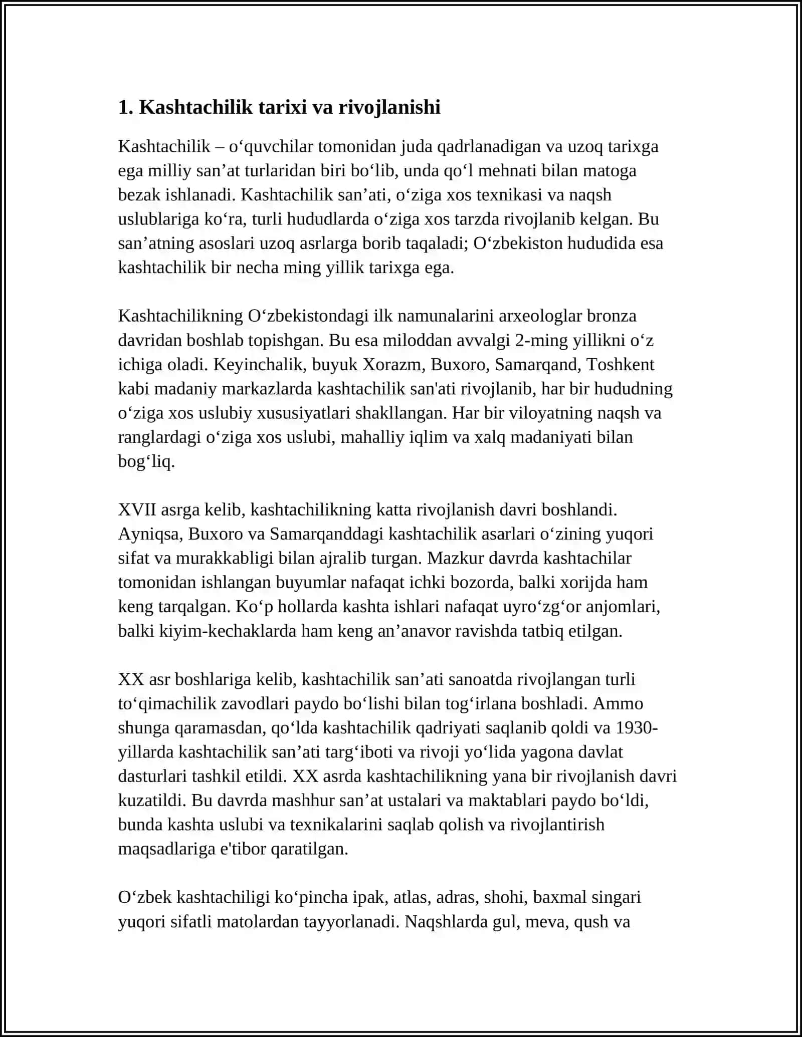 Kashtachilik Tarixi 4