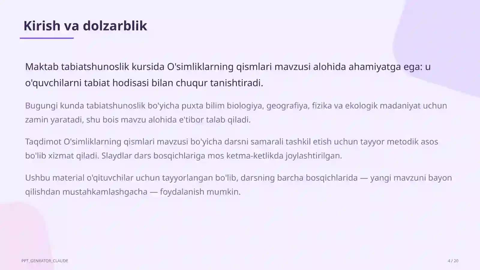 O'simliklarning qismlari (2-sinf) 4