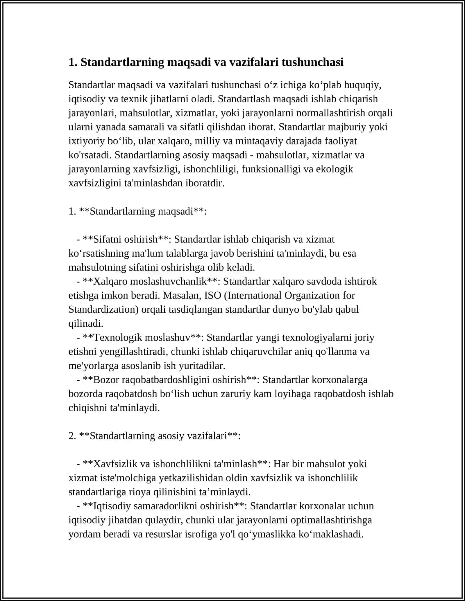 STANDART NAMUNALARNIG BOSH MAQSADI VA UNIG VAZIFALARI 4