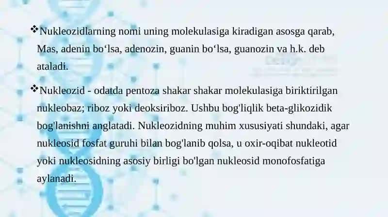 Nukleotidlar va nuleozitlar 4