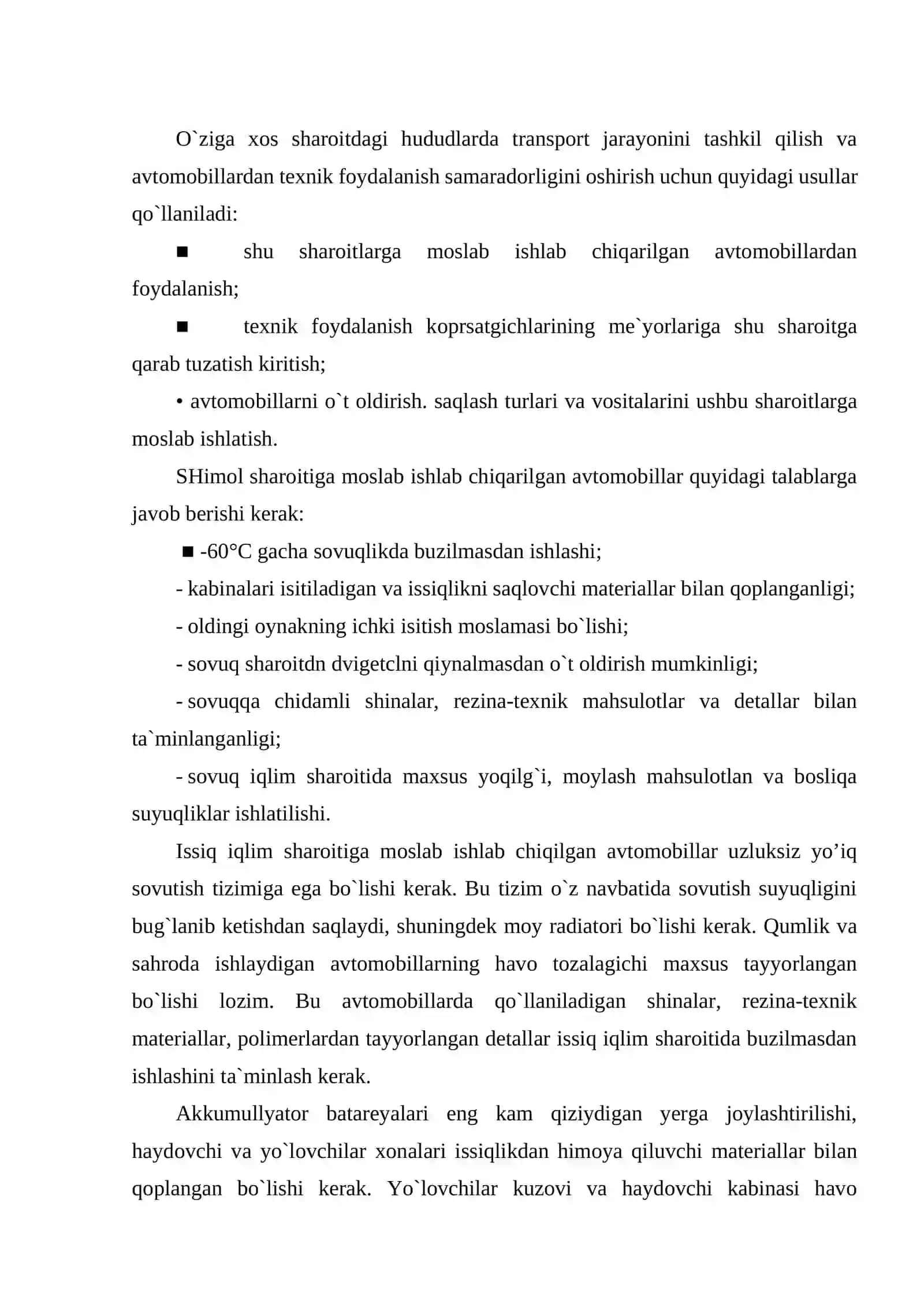 TABIIY-IQLIM OMILLARINING YO‘L QOPLAMASI USTKI YUZASI HOLATIGA TA’SIRINI TAHLIL QILISH 4