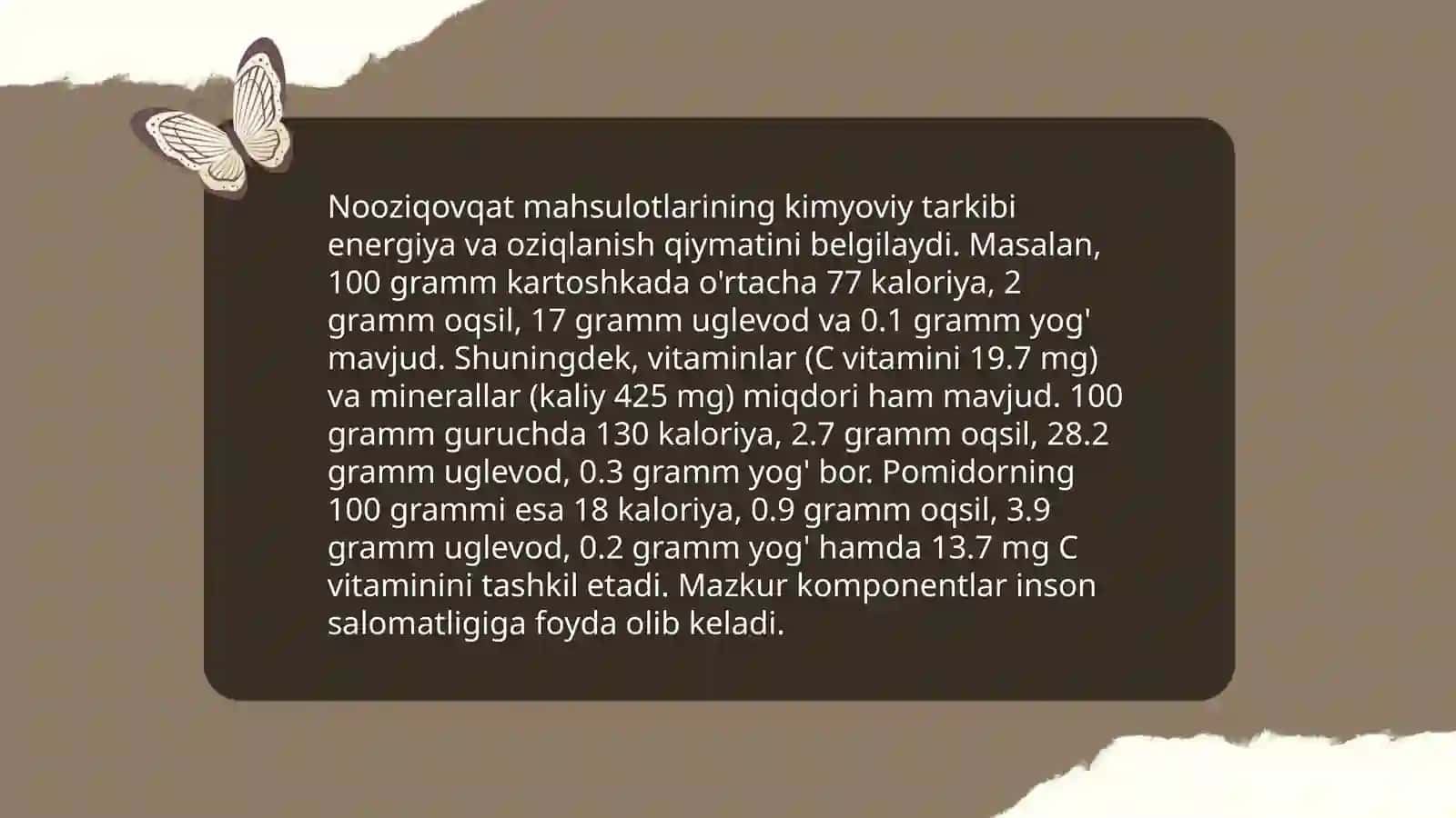 Nooziqovqat mahsulotlarini tasnifi 4