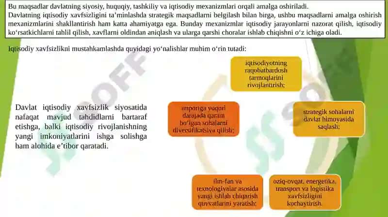Davlatning iqtisodiy xavfsizlikni ta'minlash siyosati 4