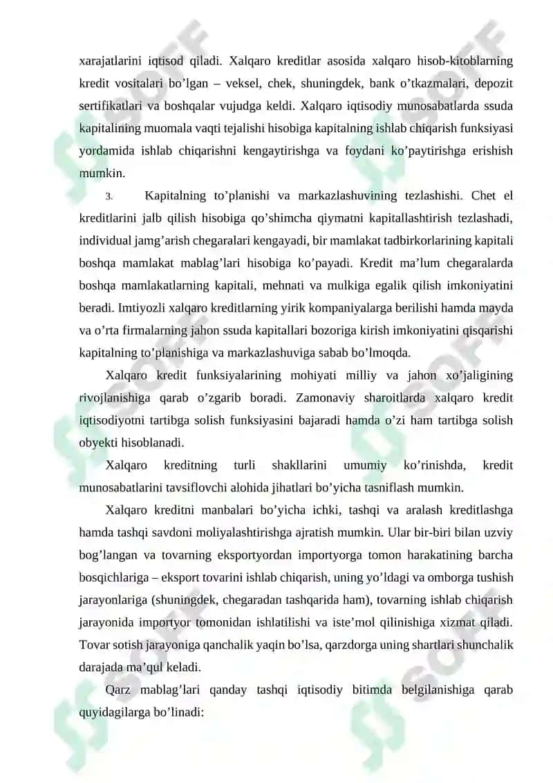 Xalqaro kredit va unga taʼsir qiluvchi omillar 4