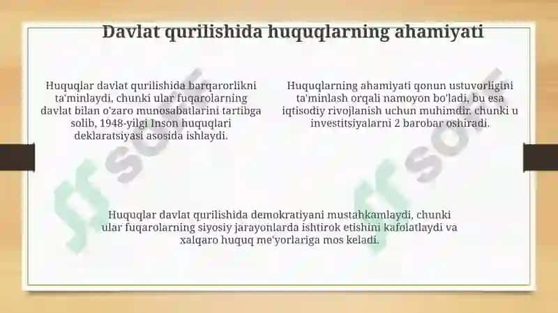 Huquqlar va Davlat Asoslari 4