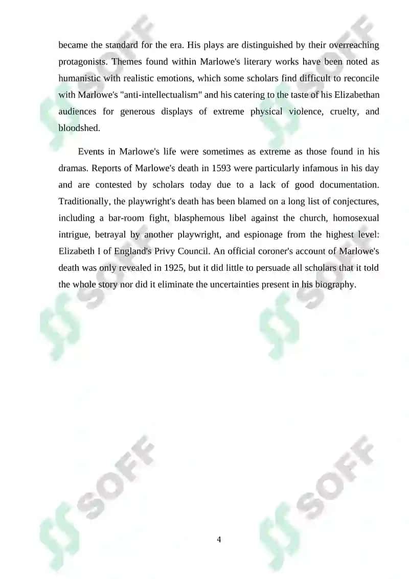 Ch. Marlowe's contribution to English drama 4