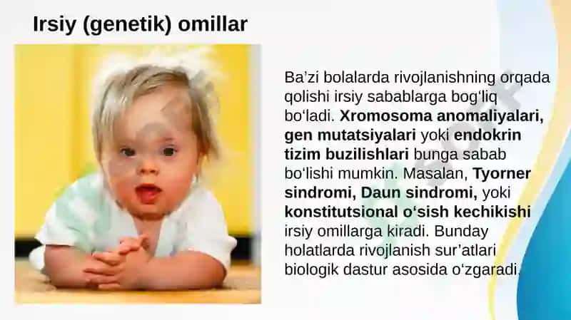 Bolalarda jismoniy rivojlanishning orqada qolish sabablari 4