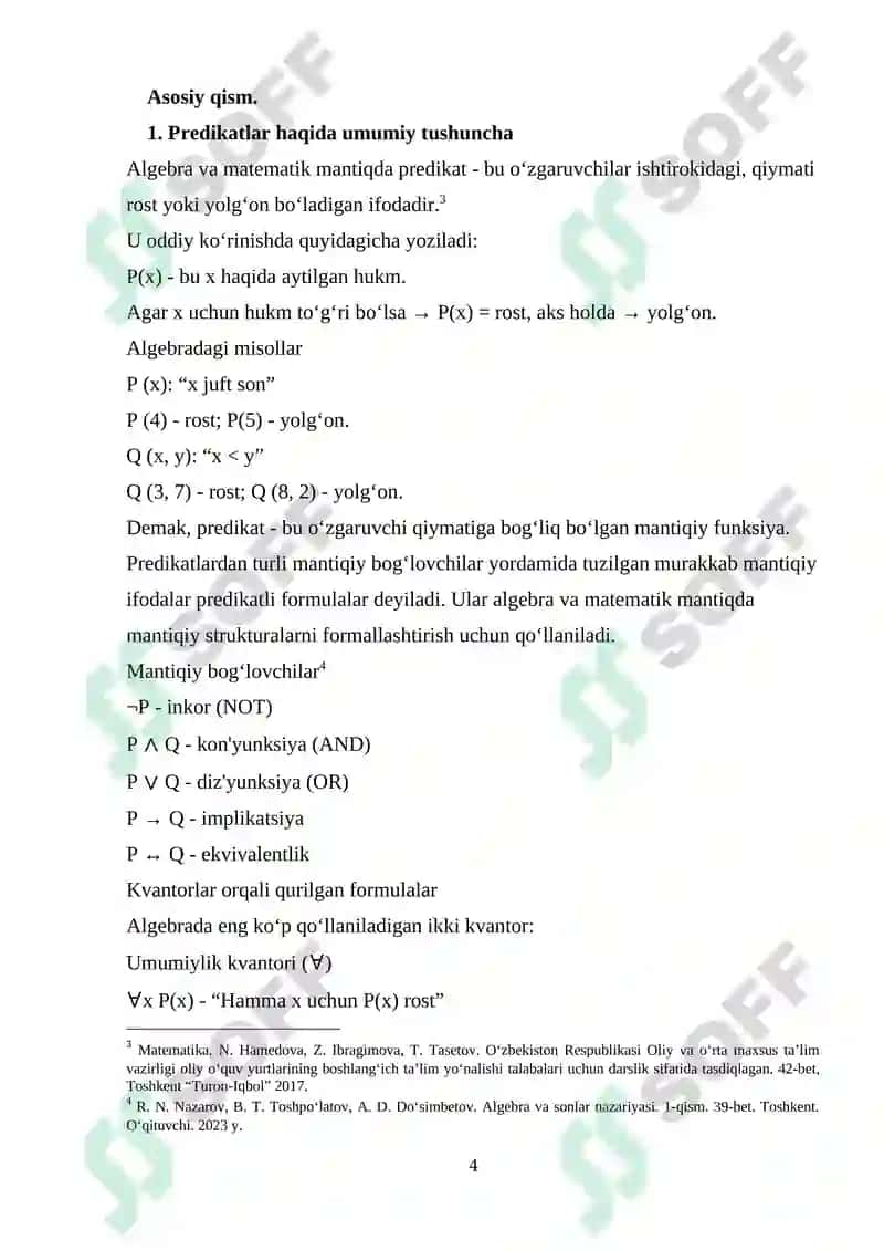 Predikatlar. Predikatli formulalar. 4