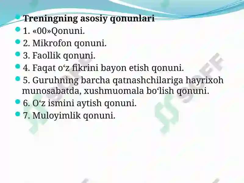 Treningmashg’ulotlarining bosqichi 4