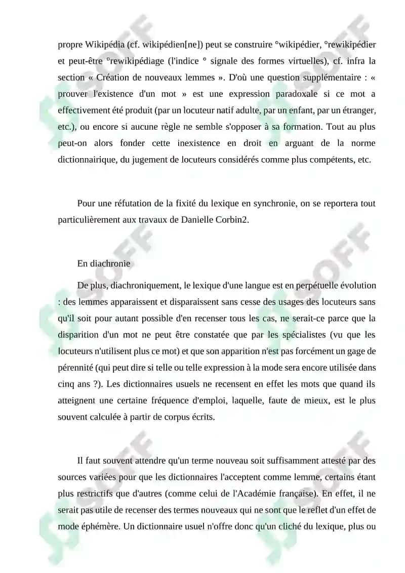 Travail avec lexique 4