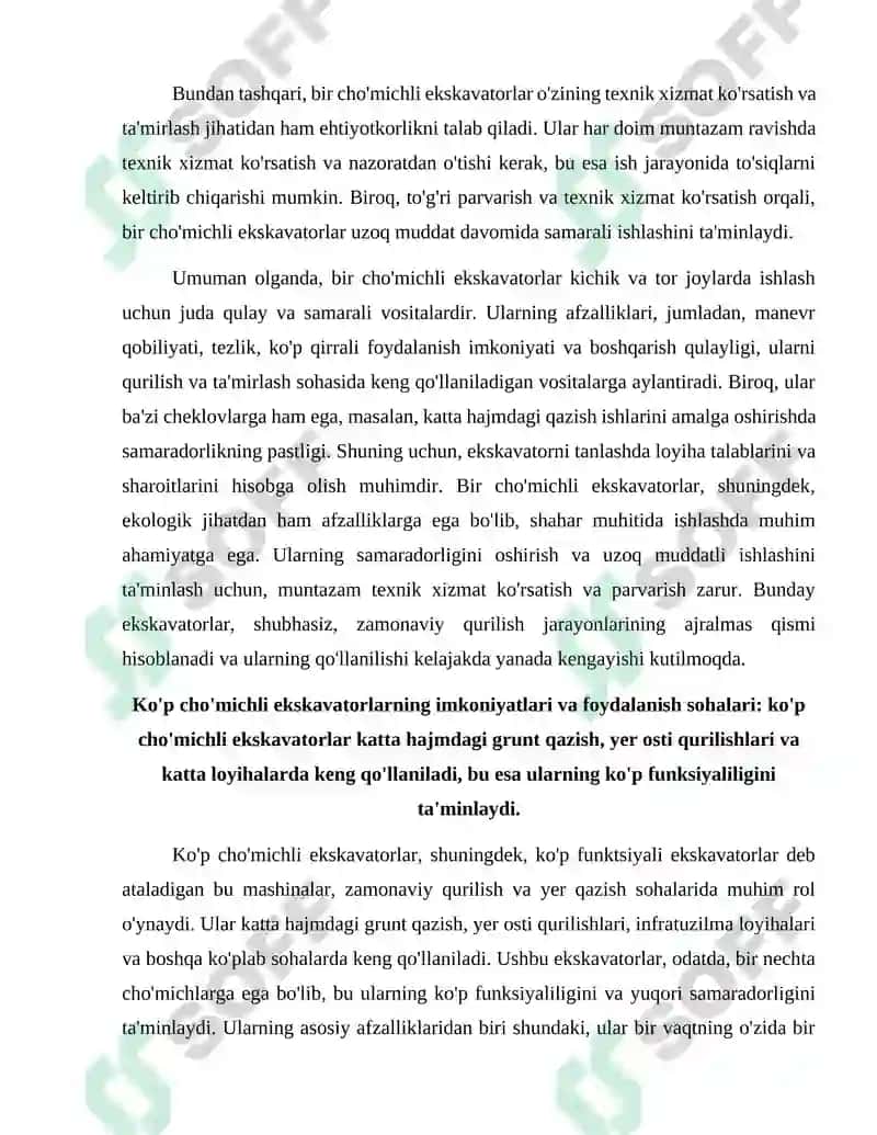 Bir cho'michli va ko'p cho'michli ekskavatorlar bilan grunt qazish. 4