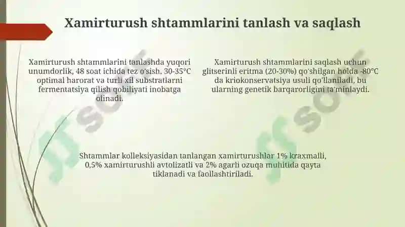 Xamirturushtayyorlash biotexnologiyasi 4