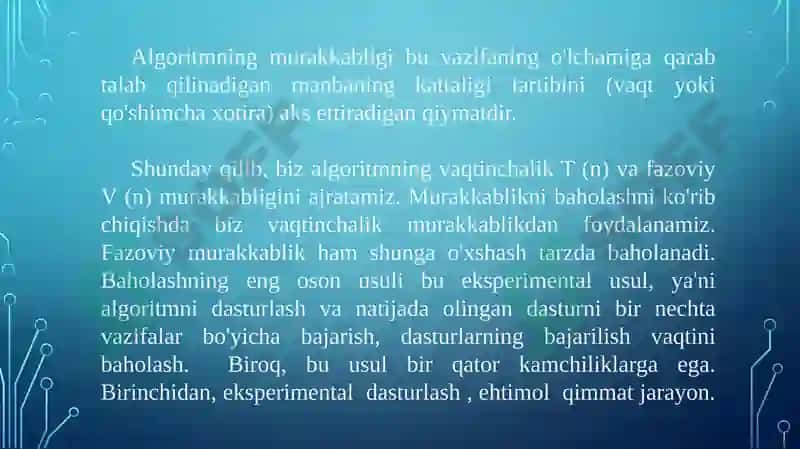 Algoritmlarni tahlil qilish 4