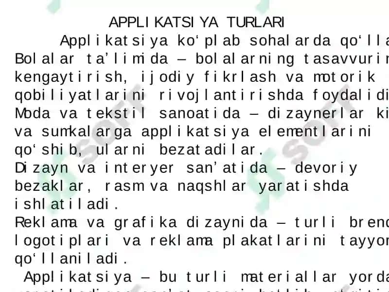 IJODIY QOBILIYATLARINI SHAKLLANTIRISHDA APPLIKATSIYANING OʻRNI 4