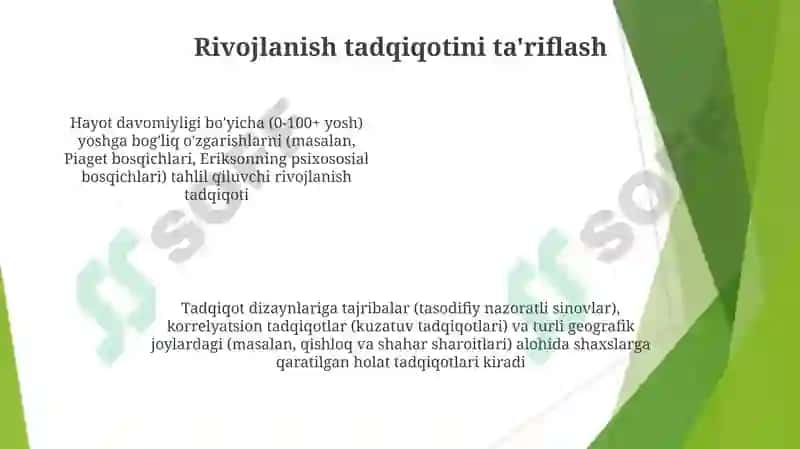 Rivojlanishni yoshga va individual xususiyatlariga oid tadqiqotlar tahlili 4