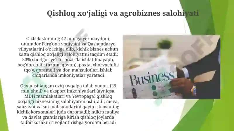 OʻZBEKISTONDA KICHIK BIZNES VA TADBIRKORLIKNI RIVOJLANTIRISH ISTIQBOLLARI 4