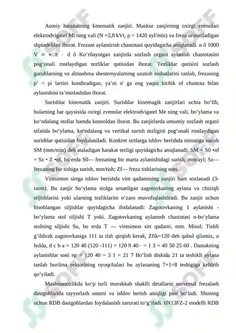 RDB texnologik jihozlarini surish harakat yuritmasini kinematik sxemalarini tahlili 4