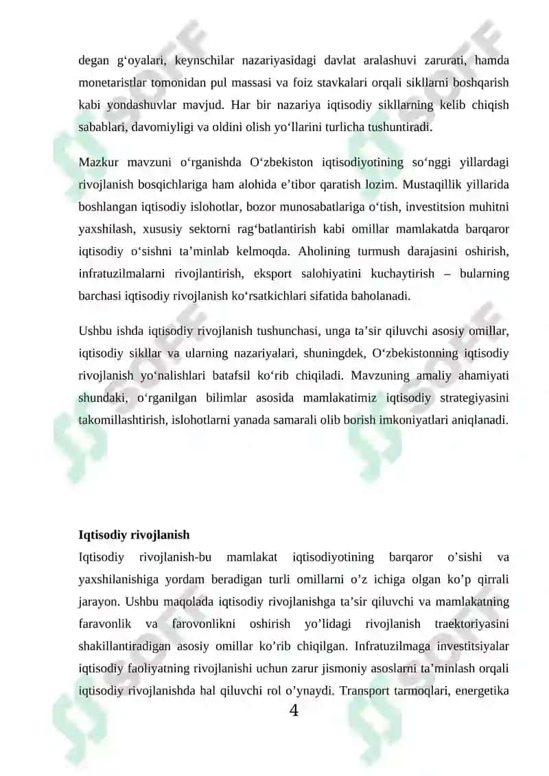 Iqtisodiy rivojlanishning siklliligi va iqtisodiy sikl nazariyalari 4