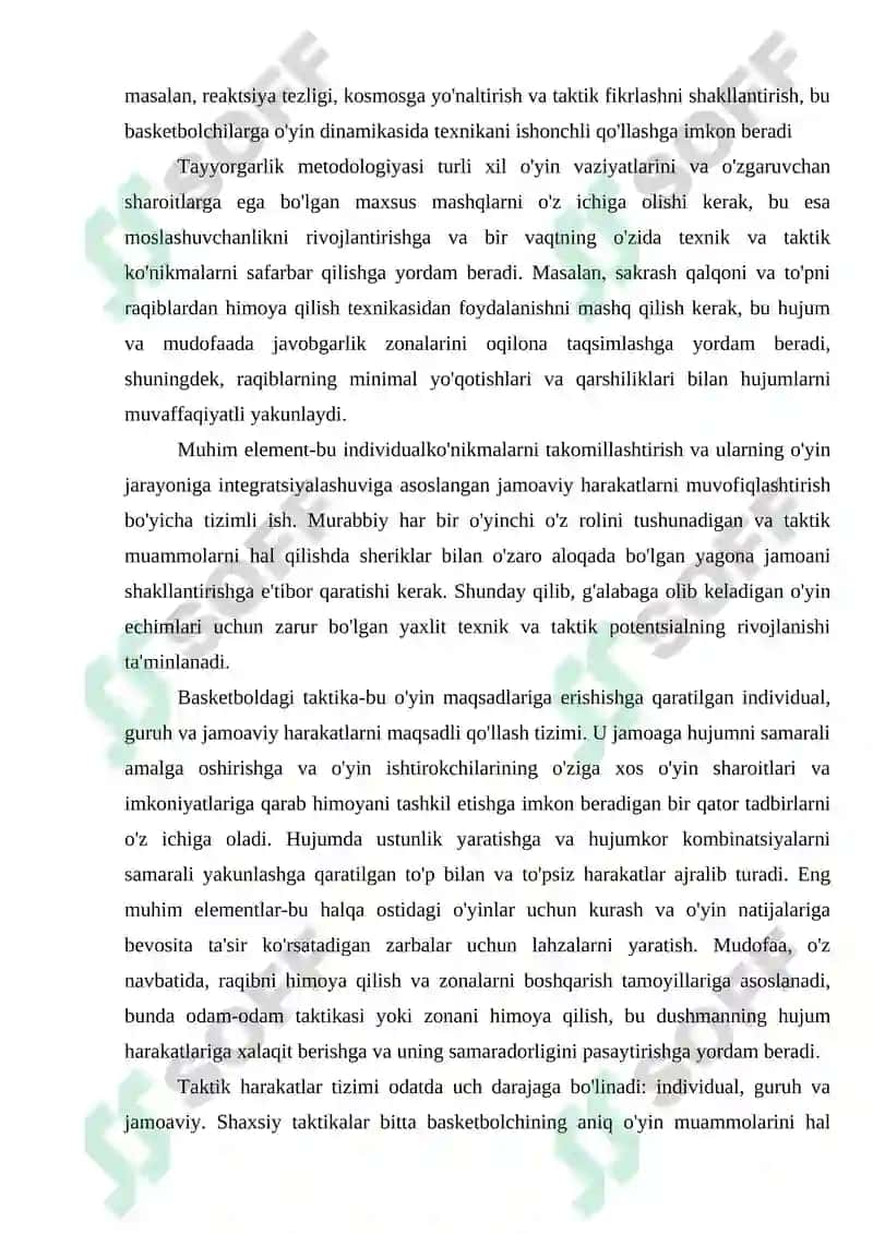 Basketbol o’yin texnikasi va taktikasini o’rgtishni takomillashtirish 4