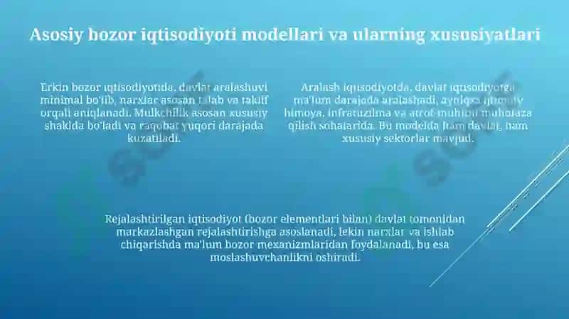 Bozor iqtisodiyoti modellari 4