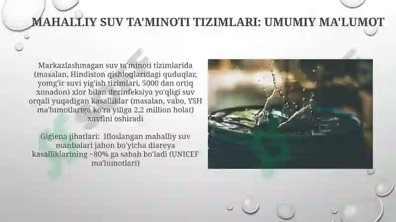 Mahalliy va markazlashgan suv ta'minoti gigiyenasi 4
