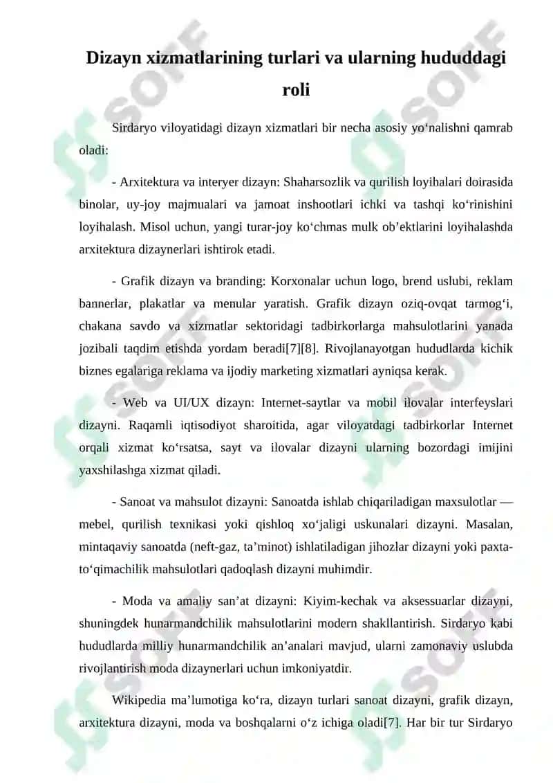 Sirdaryo viloyatida dizayn sohasining iqtisodiy tahlili 4