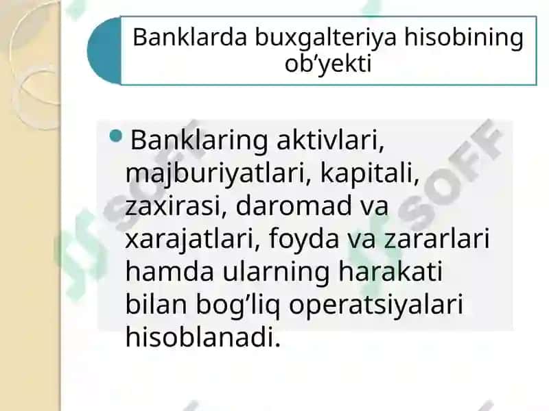 Banklar da buxgalteriya hisobini tashkil qilish asoslari 4
