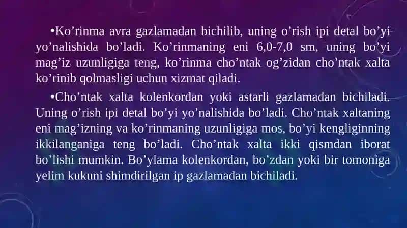 Ayollar va bola kiyimlari dacho'ntaklarga ishlov berish 4