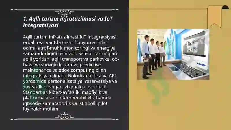 Turizmda innovatsion infratuzilma: texnologiyalar, platformalar, xizmatlar 4
