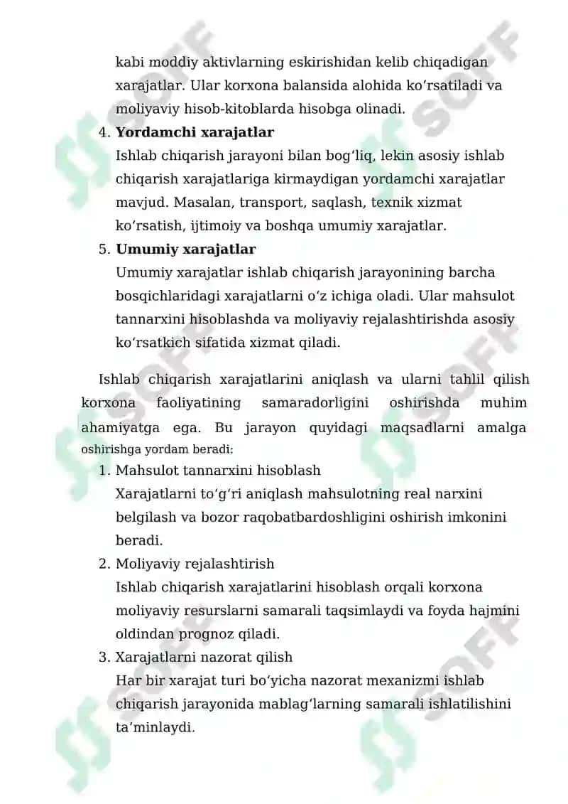 Ishlab chiqarish xarajatlarining turlari va ularning tarkiblari 4