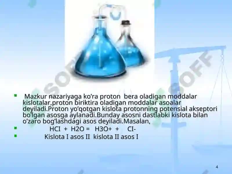 Kislota – asos xossalari 4